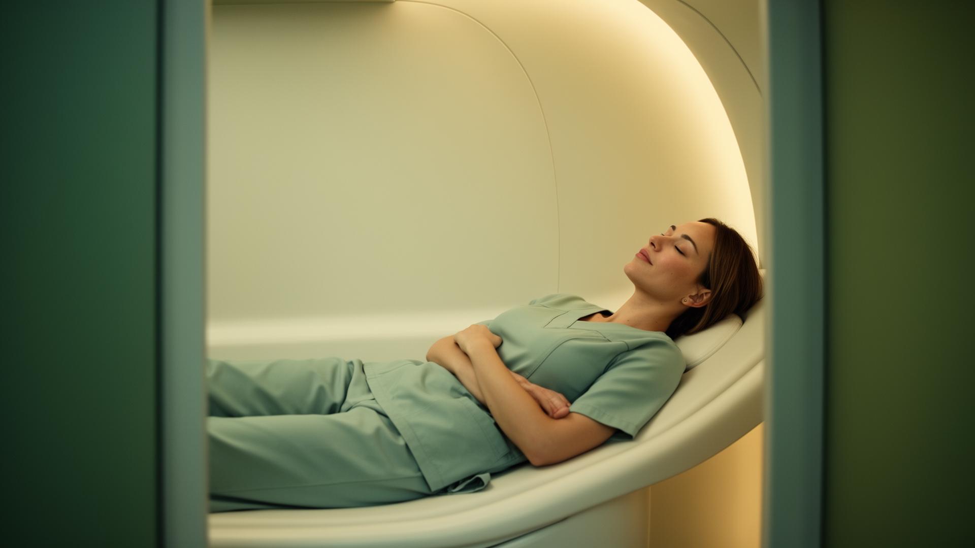 Healthcare worker resting inside a My Serenity Pod